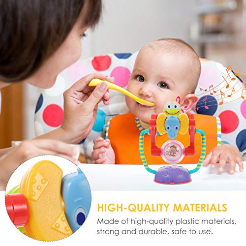 Kisangel Bandeja de brinquedo para desenvolvimento de cadeira alta com ventosa giratória para bebês,