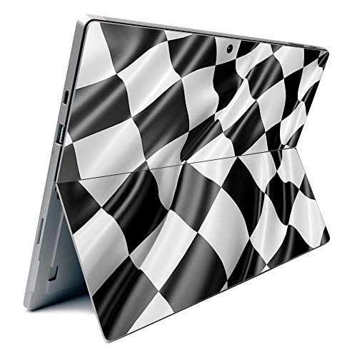 Image of MightySkins Carbon Fiber Skin for Microsoft Surface Pro 7 - Race Flag | Textured Carbon Fiber Finish | Easy to Apply, Remove, and Change Styles | Made in The USA (CF-MISURPR7-Race Flag)