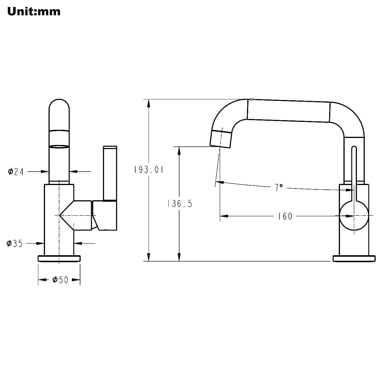 ONECE Rubinetto Bagno Lavabo Bianco, Miscelatore Monocomando Girevole a 360°, Acciaio Inox 304, Aeratore Rimovibile, Rubinetti Acqua Calda e Fredda, Senza Piombo - 5