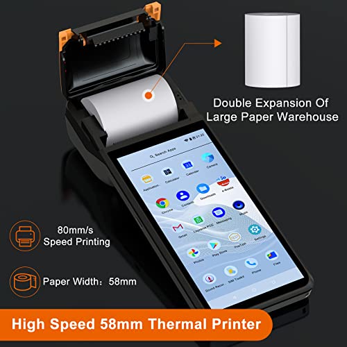 Image of symcode POS PDA Printer Mobile Terminal 5.99 inch Touch Screen | Thermal Receipt Printer, Android 8.1 OS, 4G WiFi Bluetooth, NFC Support, High Resolution Display