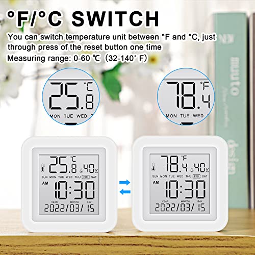 2 Pcs Smart WiFi Temperature Monitor Temperature Humidity Monitor WiFi Hygrometer