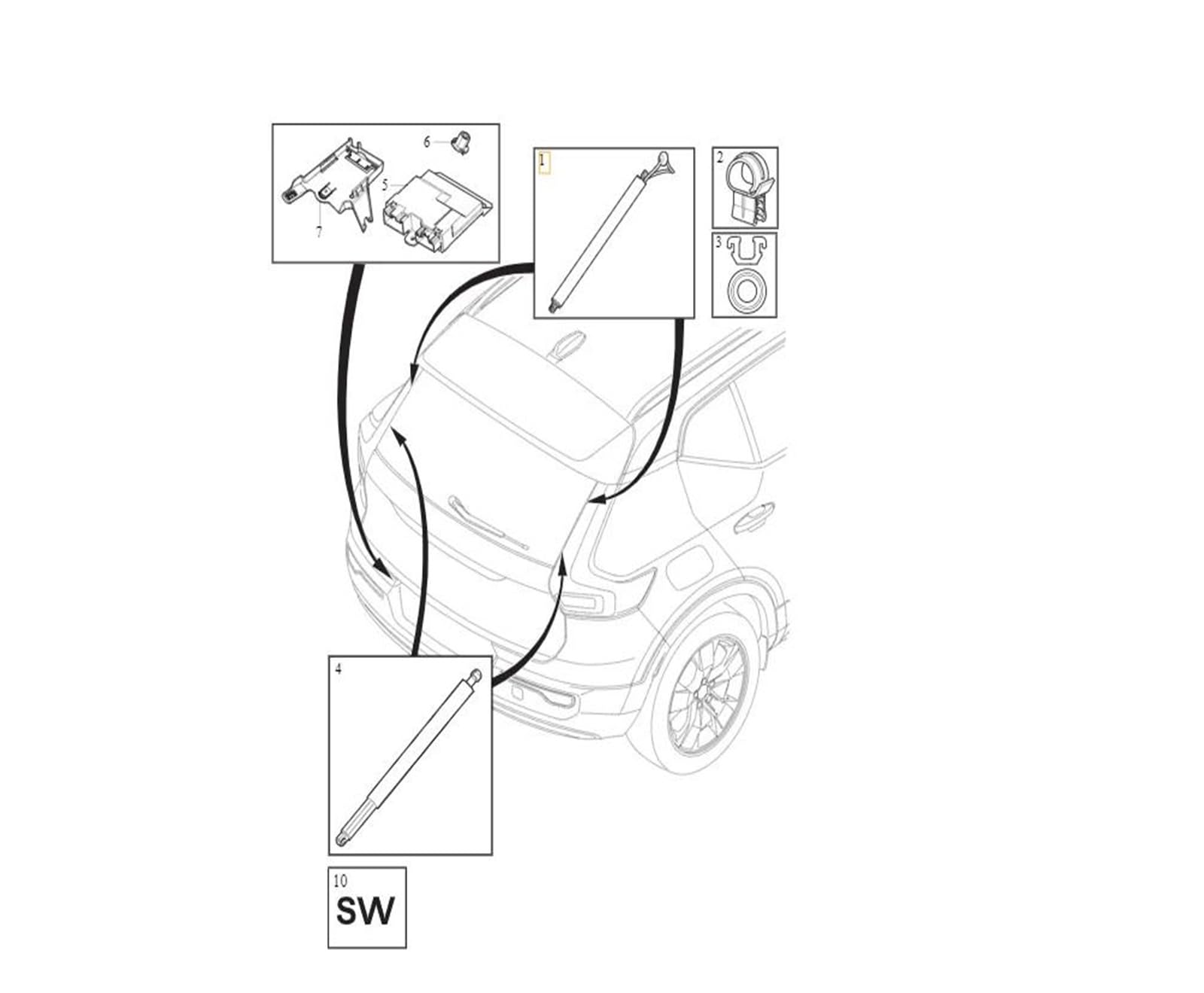 SQIFBA Vérin Hayon Vérins Coffre électriques Pour Volvo XC40 EX40 (32296297, 32357574, 32384409, 32399278, 31690986, 32296296, 32357573, 32384408, 32399277) Vérins Gaz(RH