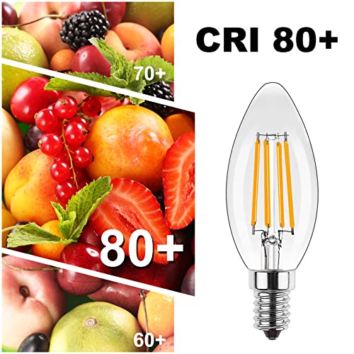 Ampoule LED E14 dimmable 4W forme bougie transparente lot de 10 - 6
