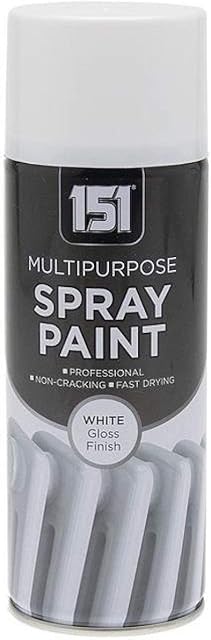 400ml Professional Quality Fantastic Finish All-Purpose Interior Exterior Household Spray Paint for Wood Metal Plastic Ceramics & More (White Gloss)