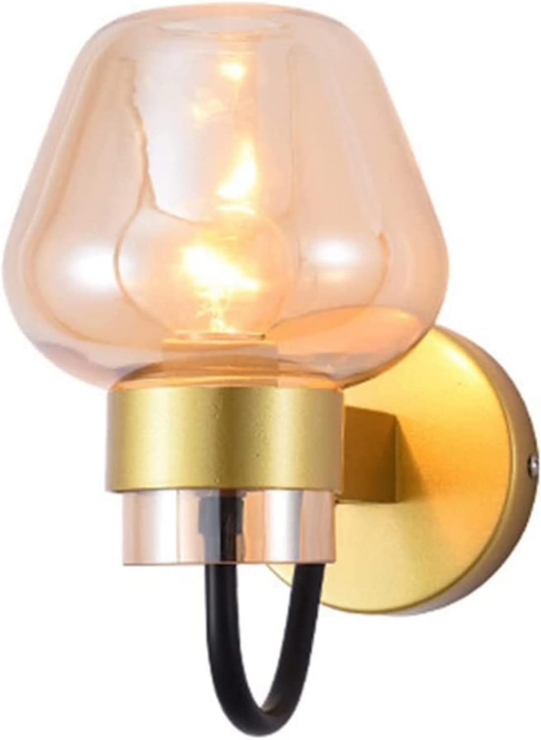 CWCQGH Wall Light E27 Wall Sconces Modern Glass Wall Lantern Simple Indoor Wall Luminaire Living Room Wall Mounted Light,Gold