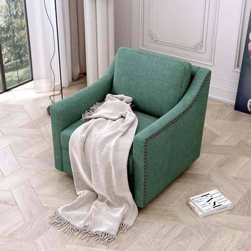 Sillón Plegable Algodón Lino Verde miniatura 3