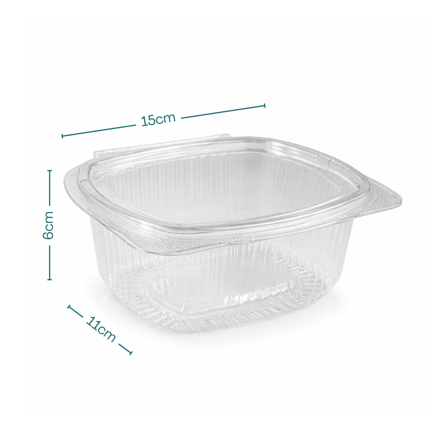 VIRSUS 50 Vaschette ovali in Pet vaschette Trasparenti 500cc con Coperchio Unito. Contenitori con Chiusura ermetica