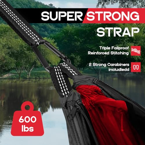 Image of Camping Hammock Mosquito Net,Double & Single Portable Hammocks Hammocks with 2 Tree Straps,Hammock Tent for Travel Camping,Camping Accessories for Indoor Outdoor Hiking Backpacking Backyard Beach