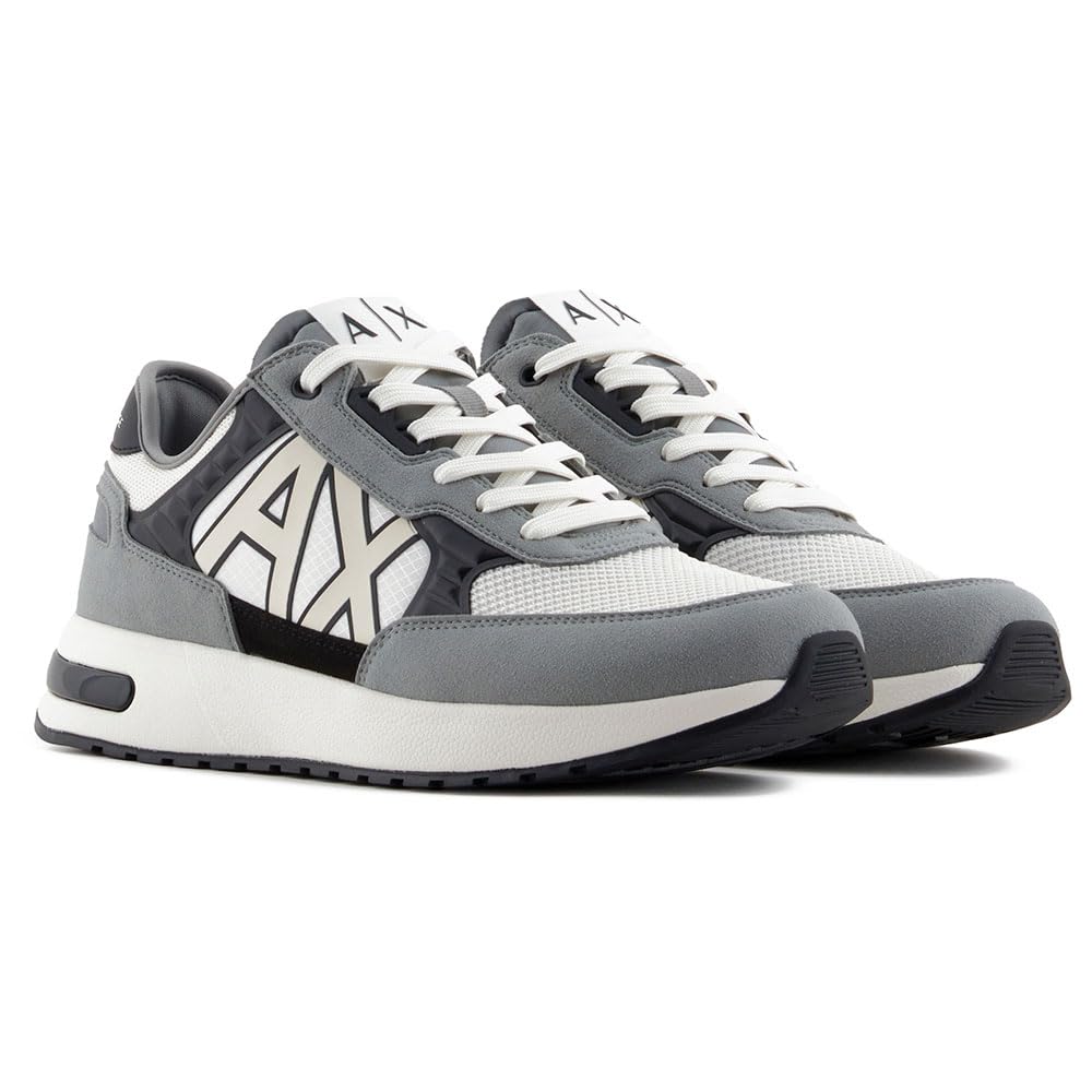 Armani Exchange Hombre N.grey+Blk+Off White - Dusseldorf Embossed Geometric Motifs, Zapatillas