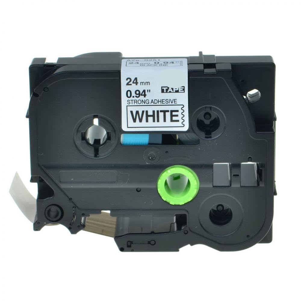 Nastro per etichette 5 pezzi nero su bianco compatibile con TZ Tze 251 Tze-251 24 mm