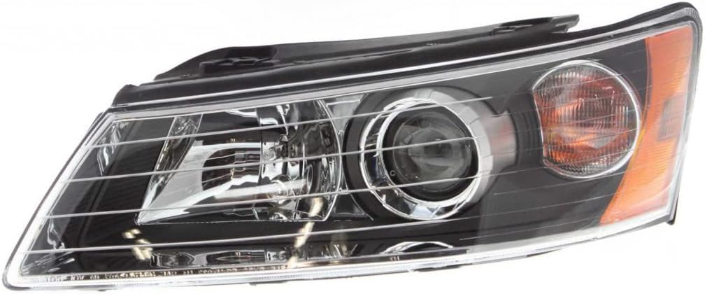 CarLights360 For Hyundai Sonata Headlight Assembly 2006 2007 2008 Passenger Side DOT Certified Bulbs Included HY2503135 | 92102-0A000