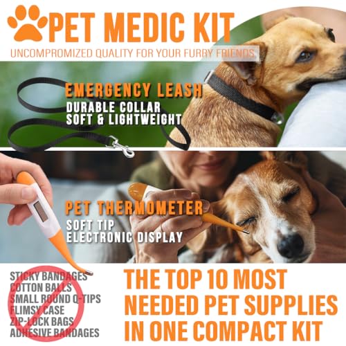 EVERLIT Pet Medic First Aid Kit | Vet-Approved Animal Care Kit with 95 Pcs Medical, Outdoor & Emergency Supplies to Treat Dogs, Cats | Travel-Friendly Compact Bag for Home, Car and Travel (Blue) - Image 5