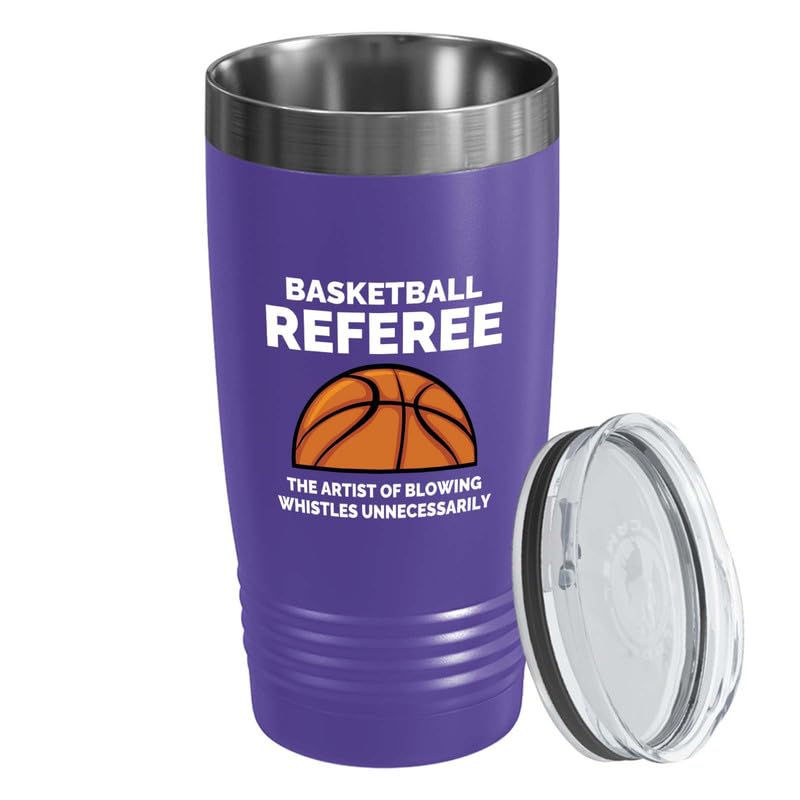 Vaso térmico morado edición árbitro de baloncesto 20oz miniatura 1