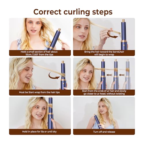 Image of 5 in 1 Blow Dryer Brush Set, Detachable Hot Air Styler & Hair Dryer Brush for Women, Blowout Brush with Auto Wrap Curling Iron, Smoothing Brush & Round Brush Volumizer for All Hair Types