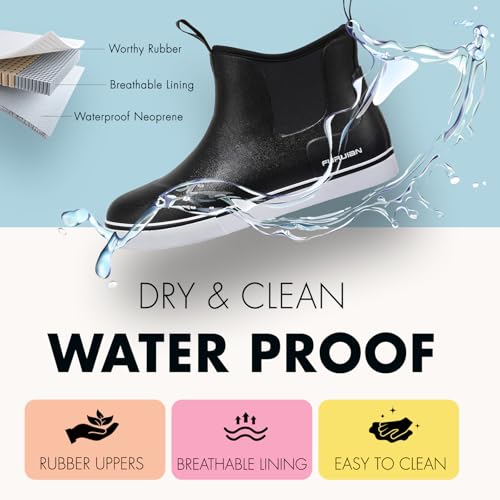 Women's Deck Boots Ankle Rain Boots Fishing Boots Rubber Waterproof Slip-Resistant Outdoor Work Shoes2