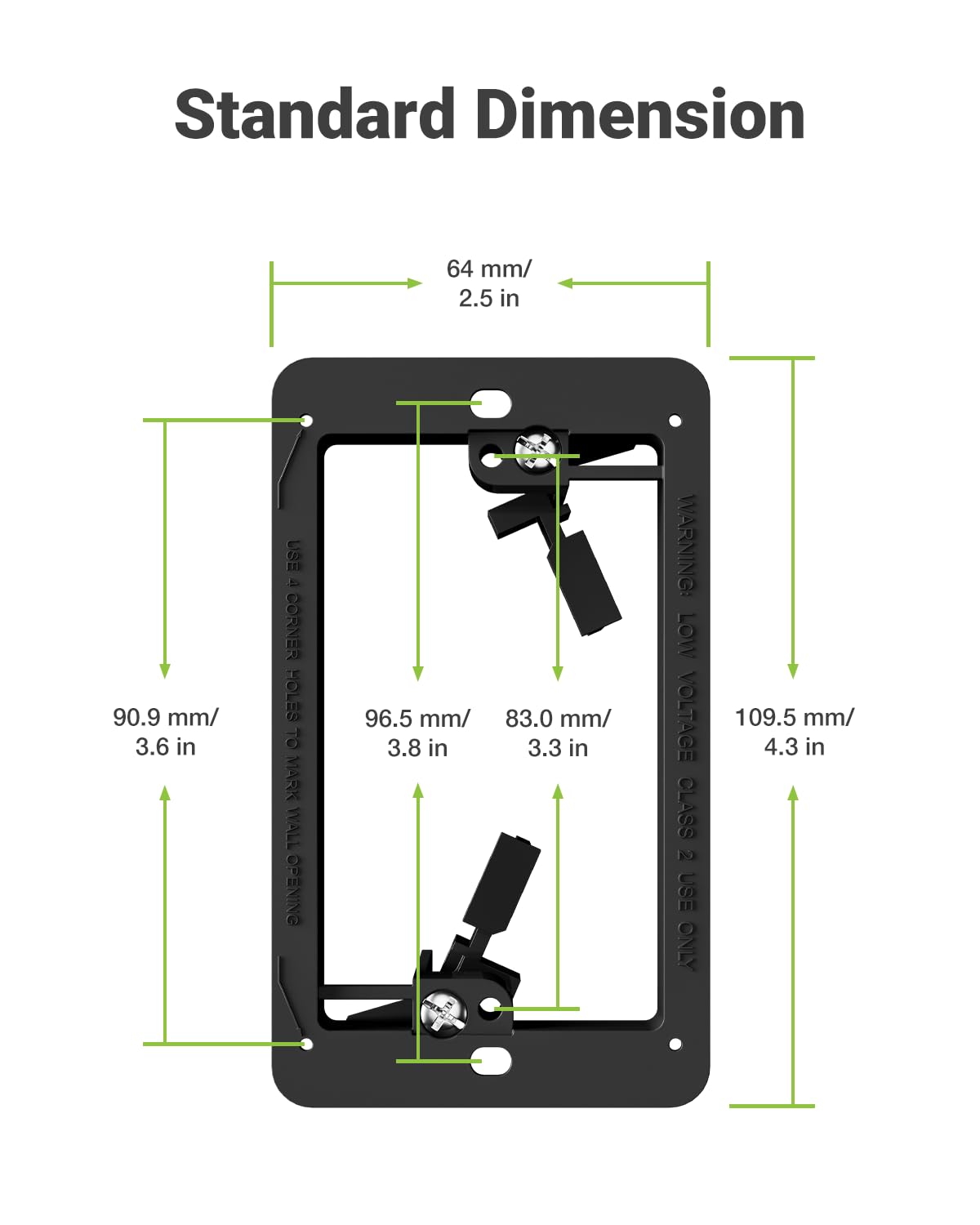 6 Pcs Low Voltage Mounting Bracket for Single Gang Wall Plate, Black — Amazon image 2