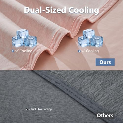 Image of CHOSHOME Cooling Blanket for Hot Sleepers - Summer Blanket Thin Soft Lightweight Breathable Double Side Enhanced Cooling for Hot Flashes, Night Sweats, Bed, Couch (Pink, 90 x 108 inches)