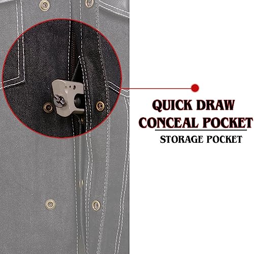 Milwaukee Leather MDM3006 Men's 'Brute' Black Denim and Black Leather Club Style Vest w/Hidden Dual Closure3