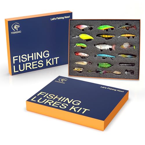 41 Pcs Fishing Lures Kit, Fishing Gear Set for Bass in Freshwater & Saltwater | All-in-One Valentine Gift for Beginners, Men, Dad (Business Style)