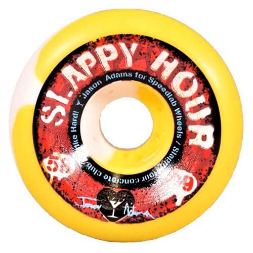Speedlab Wheels Jason Adams Slappy Hour White/Yellow Swirl Skateboard Wheels - 58mm 99a (Set of 4)