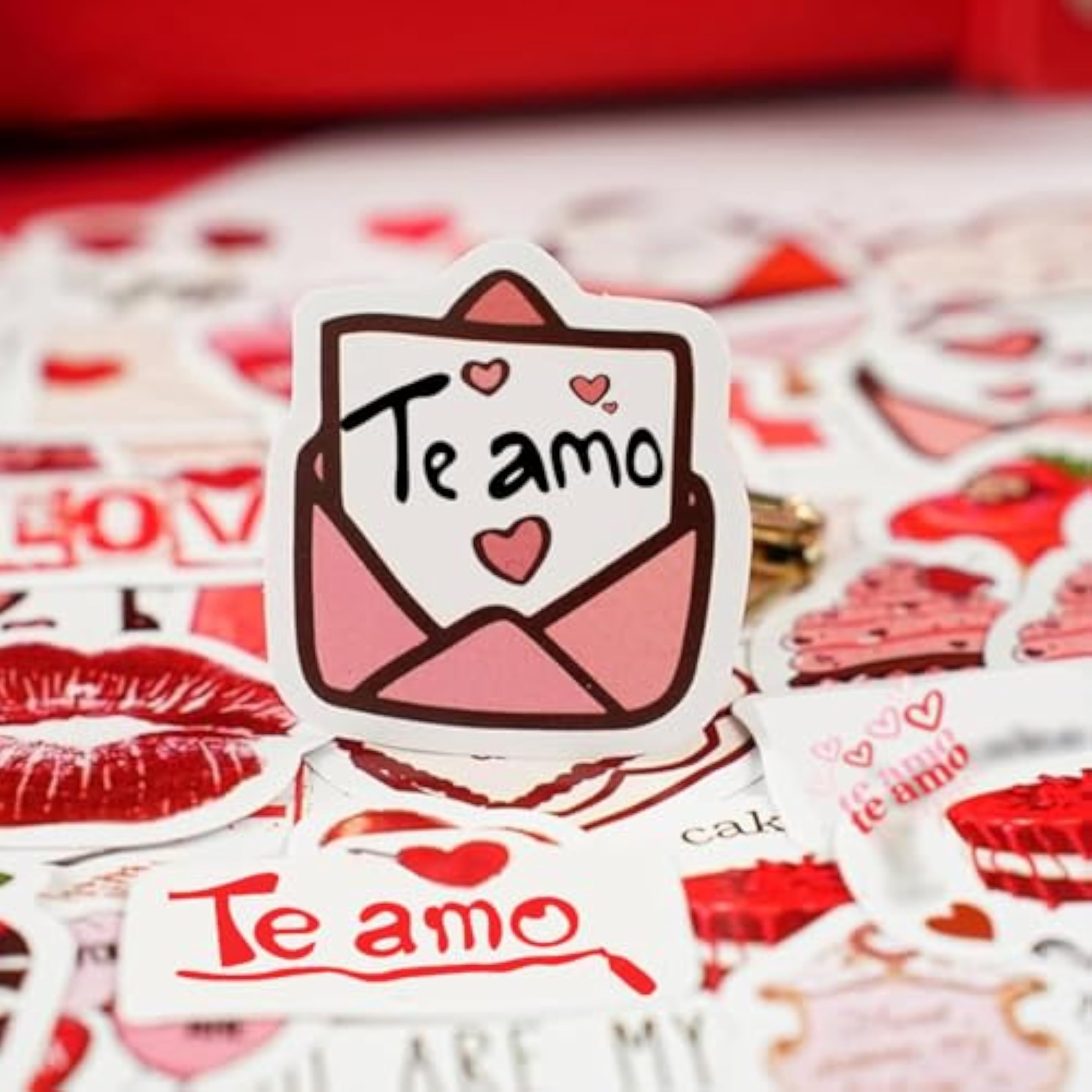 1step2dream Juego de pegatinas románticas españolas con temática de amor para manualidades, ideal para diarios, tarjetas y regalos personalizados. Adhesivo de para álbumes de recortes