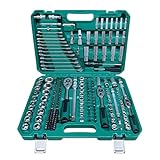 Bodygenix 216PCS Socket & Ratchet Wrench Set – Heavy-Duty CR-V Steel 1/4" 3/8" 1/2" Drive Tool Kit for Car, Home & Garage Repairs – Durable Green Carry Case for Mechanics & DIY Projects