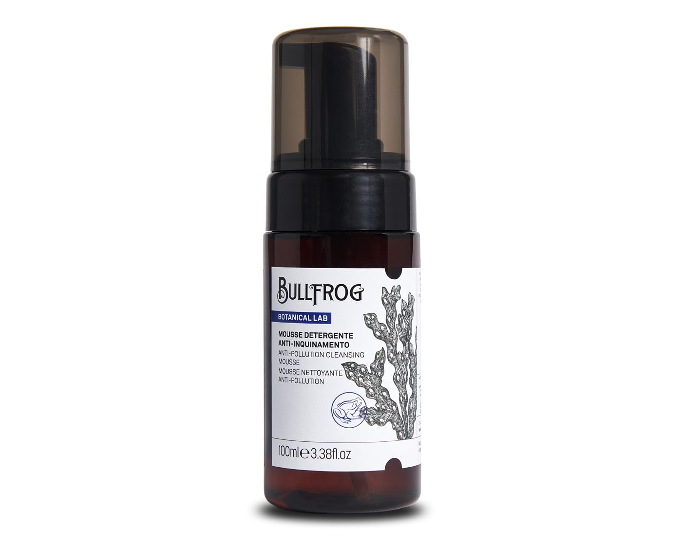 Bullfrog Mousse Detergente Anti-Inquinamento 100ml - Idratante - Libera dalle Impurità - Fragranza Salina Energizzante - Made in Italy.