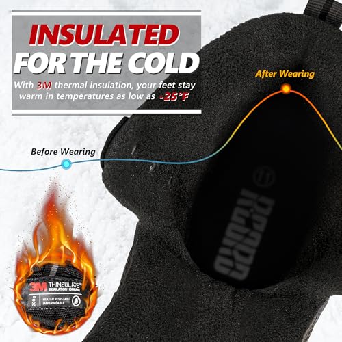 R CORD Snow Boots for Men Waterproof Insulated Mens Snow Boots Winter Boots for Men Winter Hiking Shoes High Traction Men's Military Tactical Boots3