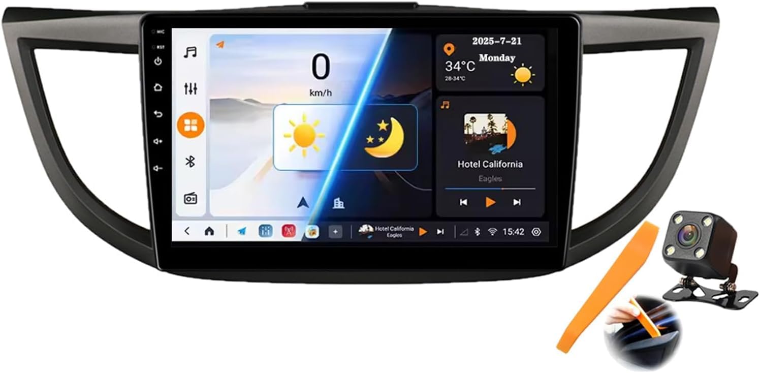 Autoradio Android 15.0 per Honda CRV 2012-2016, touchscreen da 10, navigazione GPS, Bluetooth, CarPlay, Wi-Fi, 4G/5G, DSP, SWC. (M6 Pro3)
