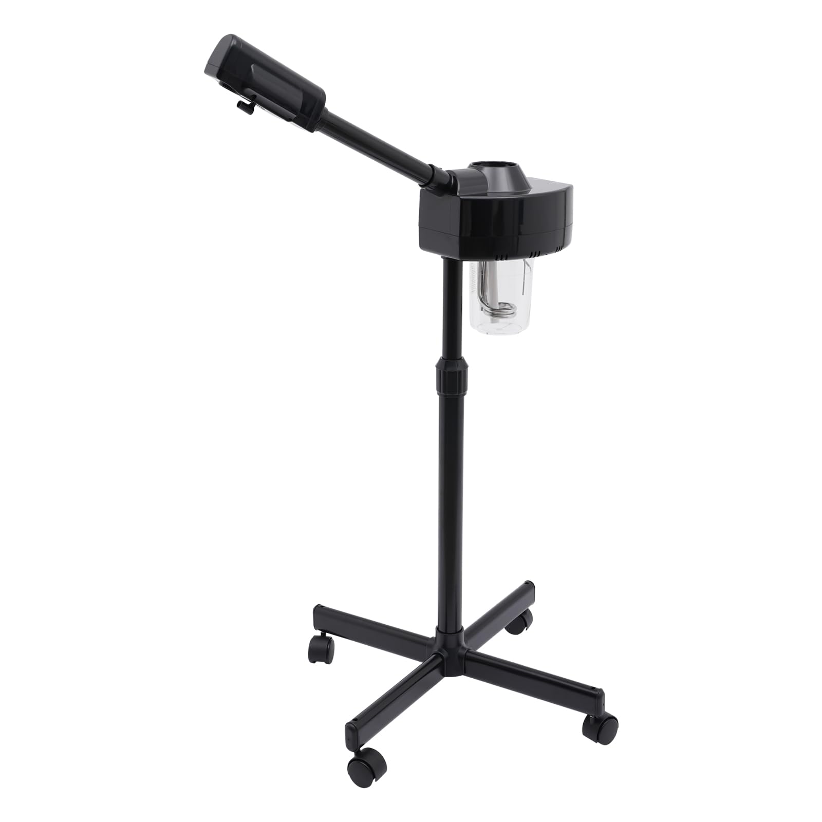 Gesichtszerstäuber, 800 W, 680 ml, Rollen, Gesichtsdampfgerät, 42 °C, 30 Minuten, für Hautpflege zu Hause, Salon, Dampfmaschine, verstellbare Höhe 360 ° x schwarze Basis
