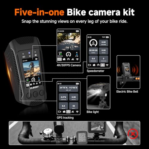 Image of SVBONY ACT30 4K60fps Bike Camera Kit with GPS Tracker
