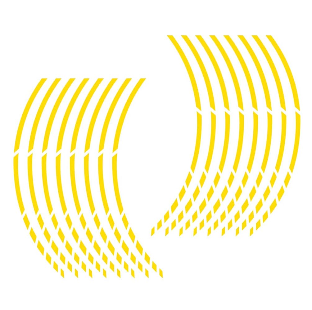 FENIQG 16pcs Wheel Stickers Stripes for Ducati Hypermotard 950 RVE, Wheel Rim Tape Motorcycle Pinstripe Decal Paper Motorcycle Rim Tape Sticker Film for 16-19 inch Wheel,Yellow
