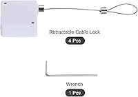 Vista 3 de MECCANIXITY Cerradura de cable retráctil con bloqueo de seguridad adhesivo de doble cara con control remoto para TV, DVD, sala de exposición