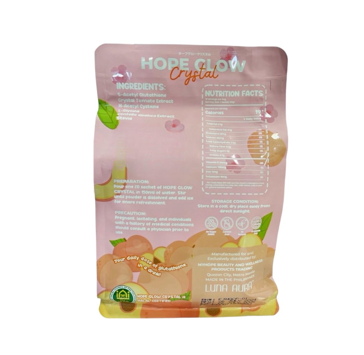 hope glow glutathione review Amazon.com: 10 Sachets Luna Aura Hope Glow Crystal Peach Glutathione Juice  Drink : Grocery & Gourmet Food