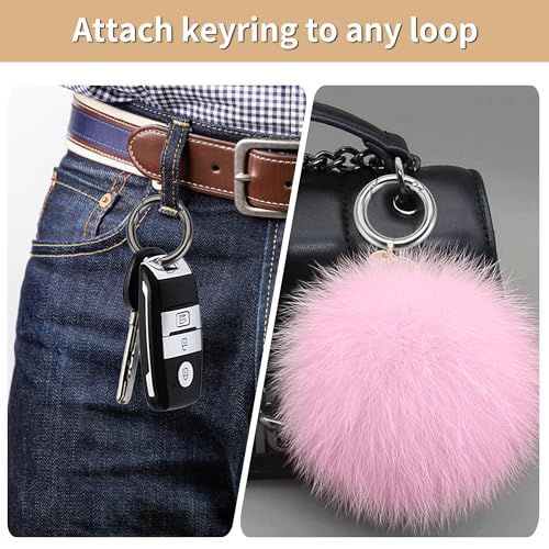 Image of Gkeygo Key Ring Clip, 1 Inch Keychain Rings, 8 Pack Round Carabiner Clip for Keys, Buckle, Bags, Purses - Key Chain Hooks Replacement Keychains Lanyard DIY Crafts - Black, Silver
