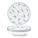 fanquare 20cm Assiettes à Salade en Porcelaine, 4 Pièces Anglais Royal Assiettes à Dessert, Bols à Pâtes Fleurs Bleu