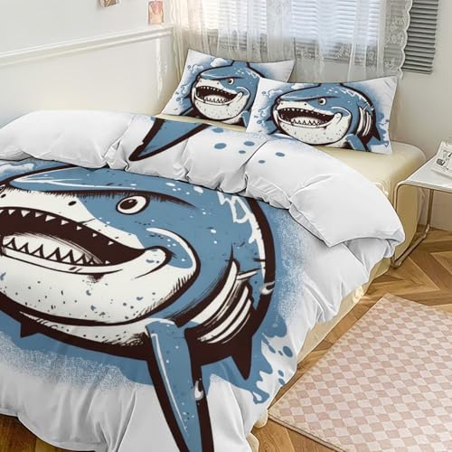 Housse de couette pour grand lit réversible linge de lit 3 pièces avec fermeture éclair - 2