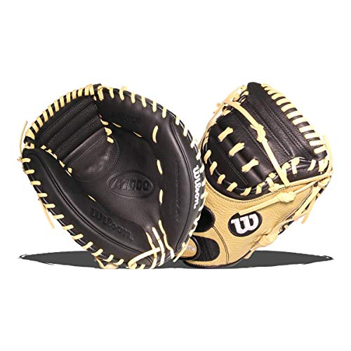 Wilson 2022 A1000 CM33 33' Baseball Catcher's Mitt - Blonde/Black, Right Hand Throw