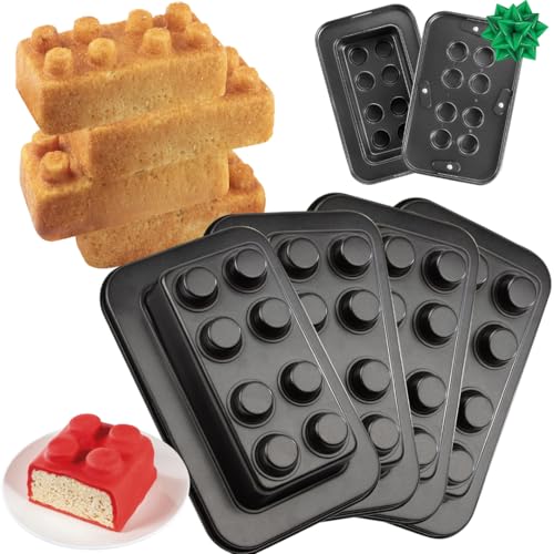 Brick Building Cake Pan Mold, 4 Pack- Build, Decorate Stack 9