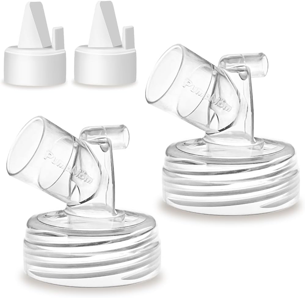 Image of PumpMom-us Wide Mouth Connector Duckbill Valves for Spectra S1 S2 9 Plus Pump, Widemouth Connector Compatible with Medela PersonalFit Shield and Lansinoh Flange Backflow Protector Base