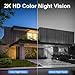 HOSAFE.COM Home Security Cameras Wireless Outdoor, Outdoor Camera Wireless WiFi, 360 Camera Solar Powered, PTZ, PIR Sensor, 2K HD Color Night Vision, 2-Way Talk, IP66 Waterproof, 2 Pack