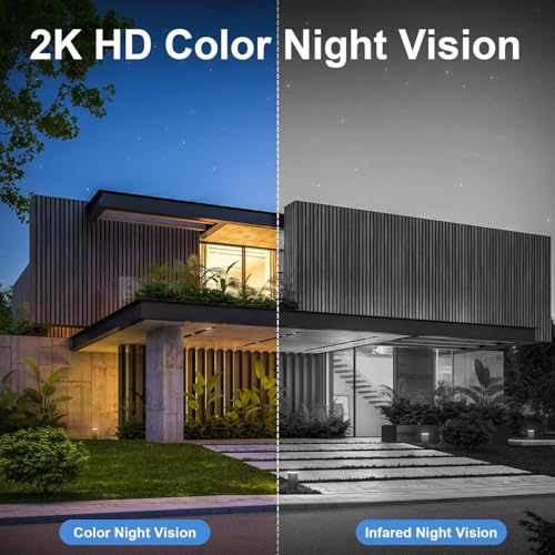 Image of HOSAFE.COM WiFi Camera, Security Camera Outdoor Wireless, CCTV Camera Systems, 360 Camera with PTZ, PIR Sensor, 2K HD Color Night Vision, SD /Cloud, IP66 Waterproof