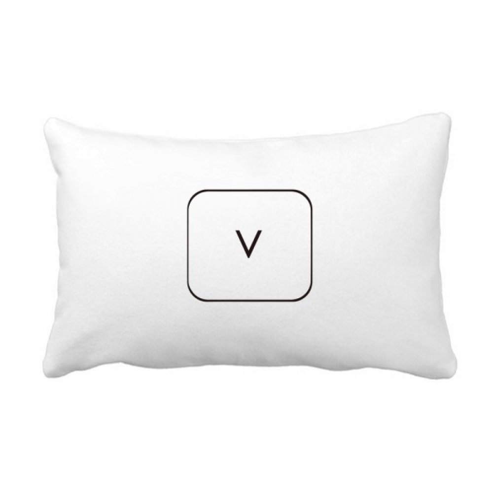 Coussin Lombaire Clavier Symbole V de 40x60 cm pour Décoration Canapé Salon