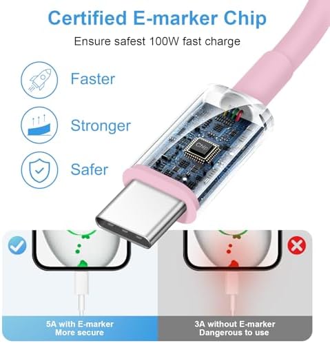 3FT Car Carplay Cable for iPhone 17 16 15 Cable USB to USB C Cable[Apple MFi Certified] USB C Carplay Cord,iPhone 17 Charger Cord,iPhone 16 Car Charger,USB to Type C Cable Car Charging Cable(Pink - 5