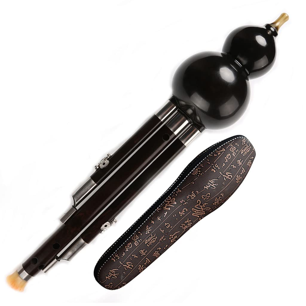 Mobkid Hulusi Ebony Cucurbit C Level B Level Musikinstrument Zero Basic Anfänger Erwachsene Kinder Übungsgebrauch (Color : Black, Size : C-Key)