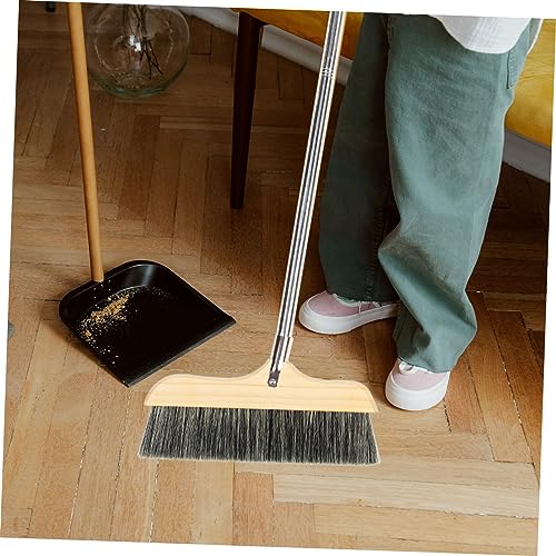 Gatuida Holzkehrmaschine Reiniger Spalt Teppichrechen Kehrgriff Innenbesen bodensaugerbürste bodenreinigungsbürste Borstenbesen mit Metallstiel Besen für Hartholzböden Rostfreier Stahl – Bild 4