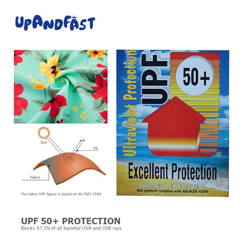 Image of upandfast Girls Rash Guard Set Long Sleeve Two Piece Swimsuit with UPF 50+ Sun Protection for Girls 3-8 Years
