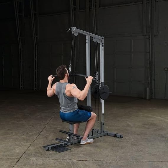Body-Solid (GLM85B Pro LAT Machine Sculpt a Stronger, Space-Saving and Back Exercise Weight Machine Home Gym Equipment