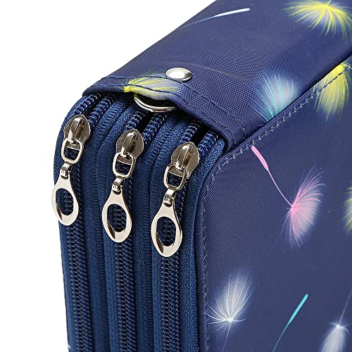 Image of Portable Colored 72 Slots Pencil case Organizer with Printing Pattern for Watercolor Pens or Markers, Pencil Case Organizer for Artist