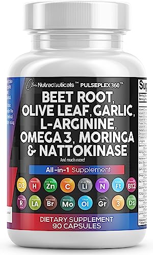 Beet-Root-Capsules-6000mg-Olive-Leaf-6000mg-Nattokinase-4000-FU-Garlic-Extract-2000mg-L-Arginine-400mg-Omega-3-Red-Yeast-Rice-Hibiscus-Danshen-Healthy-Support-Supplement-USA-Made